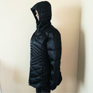 The North Face 550 Down Puffer Quilt Aconcagua Black Parka, women’s XL